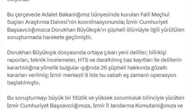 ANKARA, – ADALET Bakanı Akın Gürlek, emekli Tümgeneral Ethem Büyükışık’ın