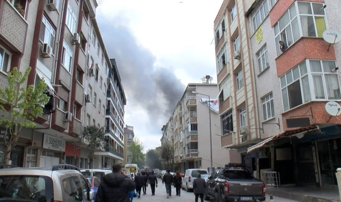 Özgür EREN / İSTANBUL, – Güngören’de okul inşaatında yanan işçi