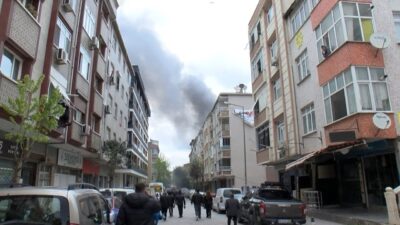 Özgür EREN / İSTANBUL, – Güngören’de okul inşaatında yanan işçi