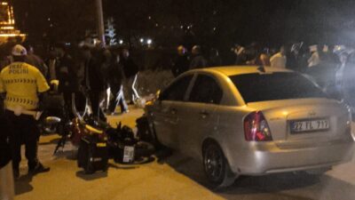 Ünsal YÜCEL/ KEŞAN(Edirne), – EDİRNE’nin Keşan ilçesinde otomobille çarpışan motosikletteki