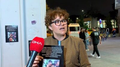 Baran AKKAYA/İSTANBUL, -BAKIRKÖY Özgürlük Meydanı’na gelen Mattia Ahmet Minguzzi’nin annesi