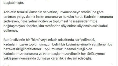 ANKARA, – ADALET Bakan Akın Gürlek, “Sosyal medya platformlarında yer