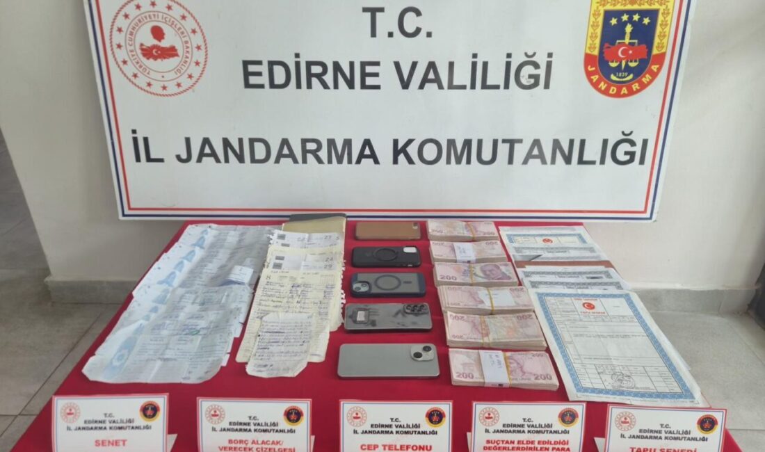 Ünsal YÜCEL/KEŞAN(Edirne), -EDİRNE’nin Keşan ilçesinde jandarma tarafından düzenlenen tefecilik operasyonunda