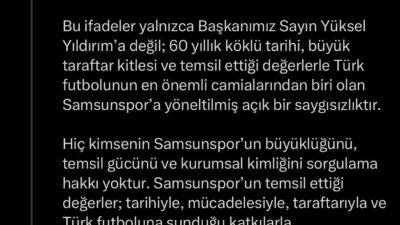 Berkay YILDIZ/SAMSUN, – SAMSUNSPOR, sanal medya hesaplarından yaptığı açıklamada, Fenerbahçe
