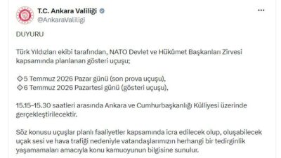 ANKARA, – ANKARA Valiliği, Türk Yıldızları’nın bugün ve yarın NATO