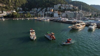 Sedat ÜNAL/FETHİYE(Muğla), -MUĞLA’nın Fethiye ilçesinde körfez temizliği için hazırlıkların tamamlandığı,