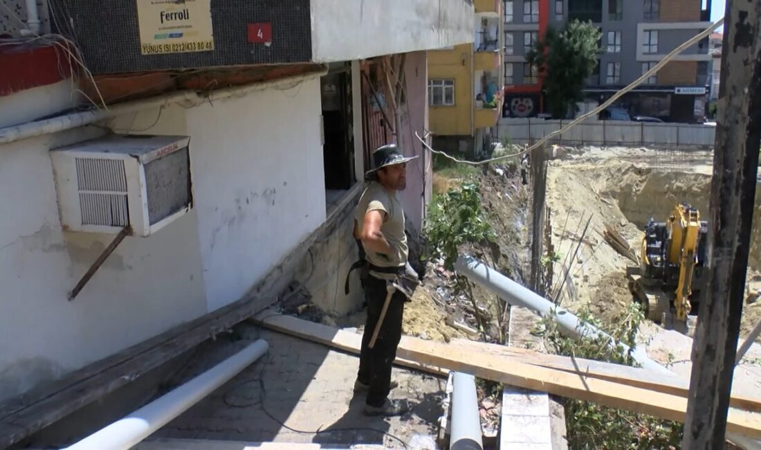 Özgür EREN / İSTANBUL, – KÜÇÜKÇEKMECE’de bir inşaatın temel kazısı