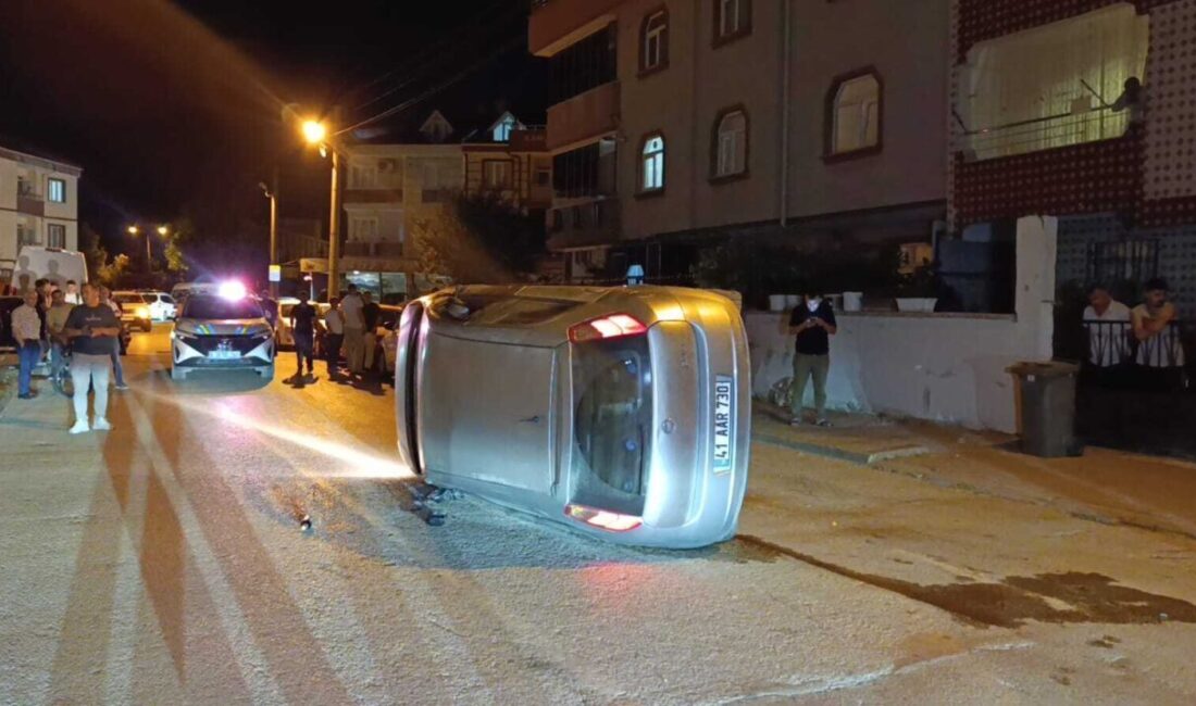 Yavuz YILMAZ/ İNEGÖL(Bursa), – BURSA’nın İnegöl ilçesinde kontrolden çıkan otomobil,