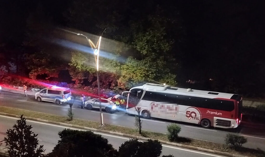 Öznur GÜNEŞ/ZONGULDAK, – ZONGULDAK’ta, terminal çıkışında bekleyen polis aracına çarpıp,