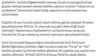 ANKARA, -ADALET Bakanı Akın Gürlek, İstanbul’da yabancı turistleri hedef alıp