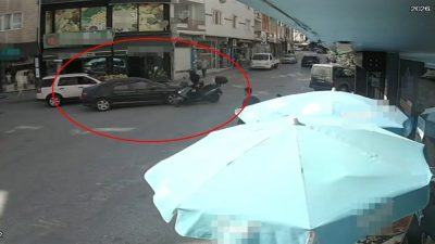 Hasan BOZBEY/ORHANGAZİ (Bursa), – BURSA’nın Orhangazi ilçesinde otomobille çarpışan motosiklet